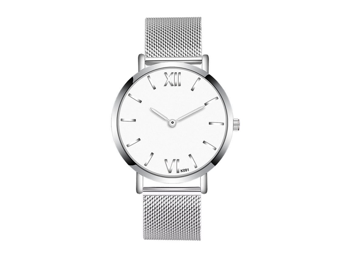 Reloj De Cuarzo Para Hombre Zhoulianfa Con Correa De Malla Plateada.