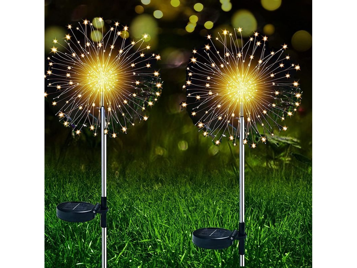 Luces Solares Para Exteriores, 150 Led, Luces Solares Para Fuegos Artificiales, Bricolaje, Impermeables, Decoración De Jardín, Navidad, Boda (blanco Cálido)
