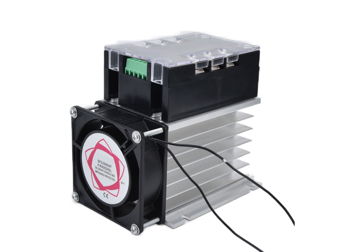 Regulador de voltaje trifásico de tiristor de estado sólido de 380 V CA para control de temperatura e iluminación (TSR 20WA S con disipador térmico)