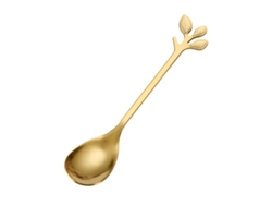 Cucharas De Café Pequeñas De Acero Inoxidable Dorado, Juego De 8, Forma De Hoja, 11,9 Cm X 2,5 Cm