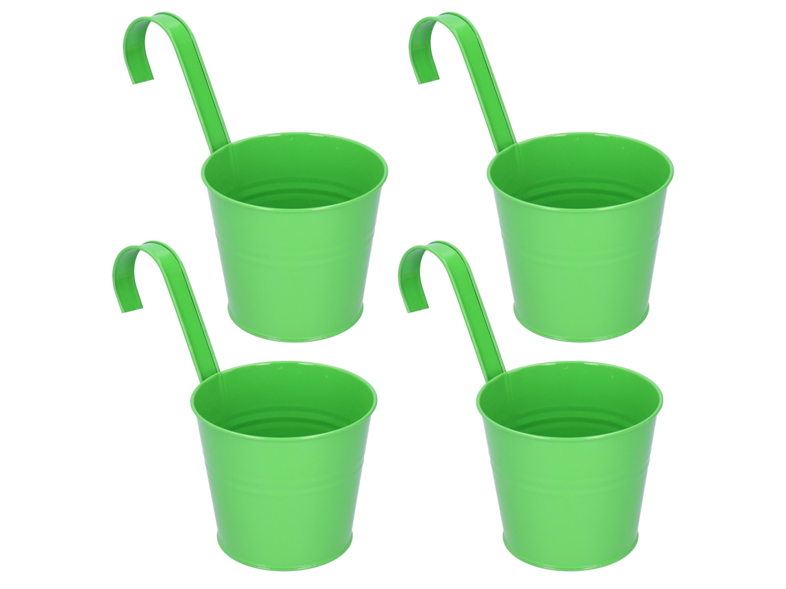 4 Macetas Colgantes De Hierro Para Suculentas Y Flores Con Ganchos Desmontables