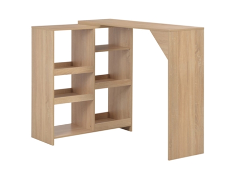 MAISON EXCLUSIVE Mesa de bar con estantería móvil negro 138x39x110 cm