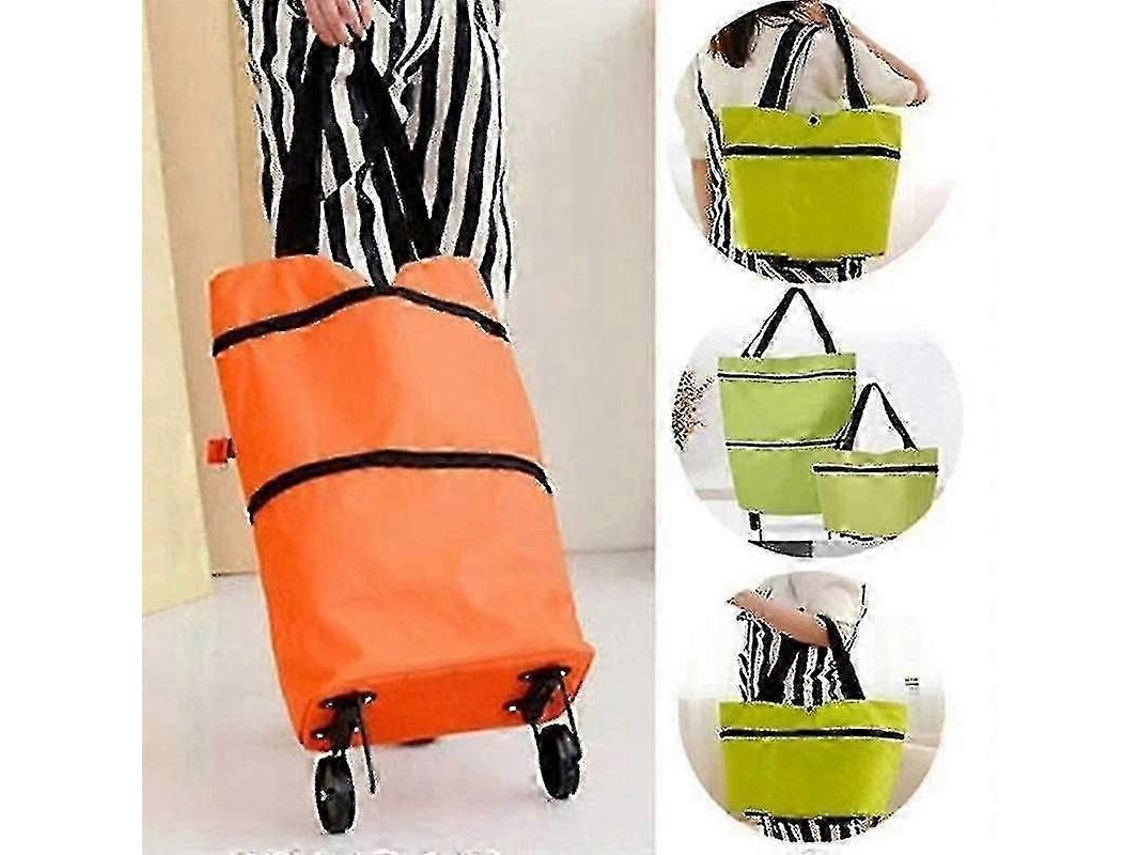 Carrito de la compra plegable 2 en 1 con ruedas, ideal para compradores europeos. GOKOCO