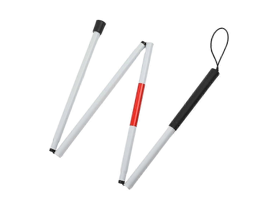 Bastón plegable para personas ciegas con banda reflectante roja para personas ciegas y con discapacidad visual.