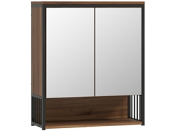 BGA STORE Mueble de baño con espejo para montaje en pared, fabricado en MDF y aglomerado, color marrón