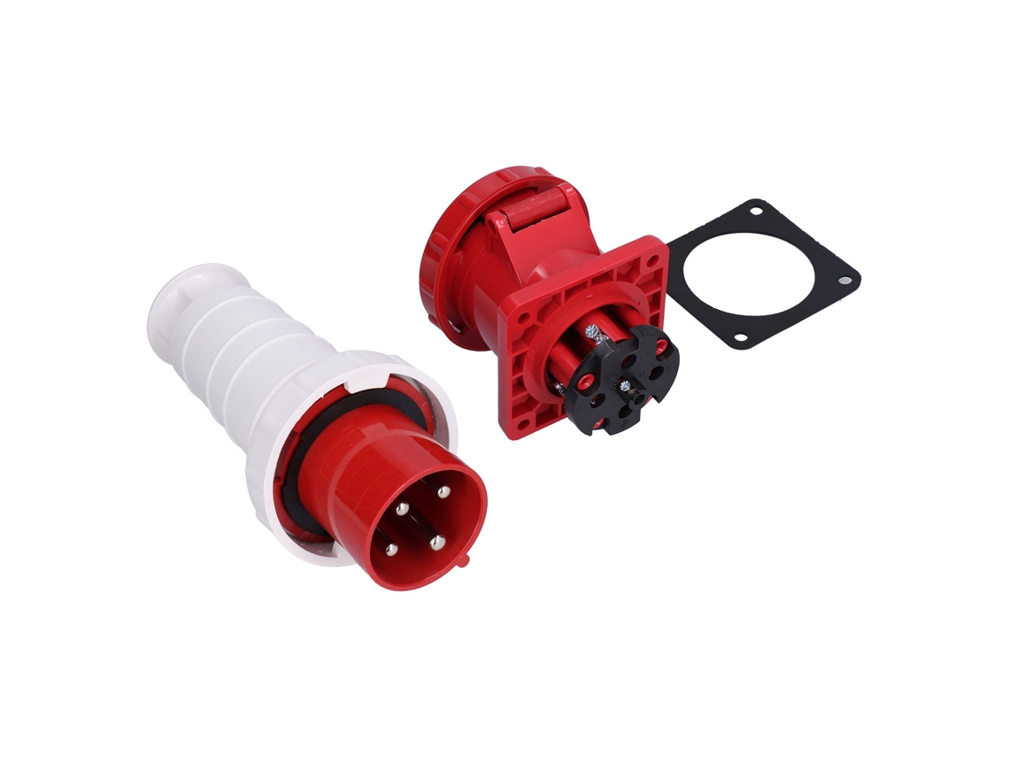 Conector de alimentación industrial impermeable trifásico de 4 pines, 380/415 V, 63 A, 3 PE