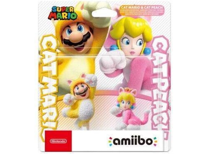 Figura Amiibo Mario Felino y Peach Felina (Pack 2 en 1)