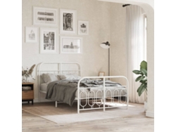 Estructura Cama Sin Colchón Con Estribo Metal Blanco 120x200 Cm