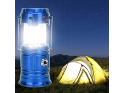 Rebe-linterna De Camping Led Portátil - Super Brillante Recargable Por Usb Y Solar Con Batería 1200mah (azul)