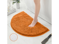 Alfombra de Baño LUUCOZK Antideslizantes Decoración Baño Secado Rápido Absorbentesparte Inferior Poliéster Naranja (50x80cm)