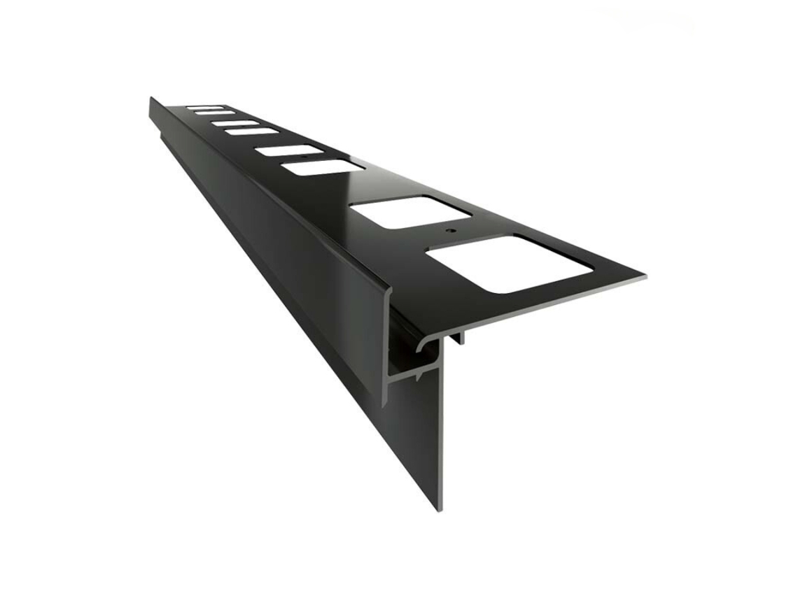 Perfil RENOPLAST de Alero de Aluminio K35 200cm Grafito Acabado de Terrazas y Balcones Sistemas de Drenaje de Agua Perfil en Ángulo