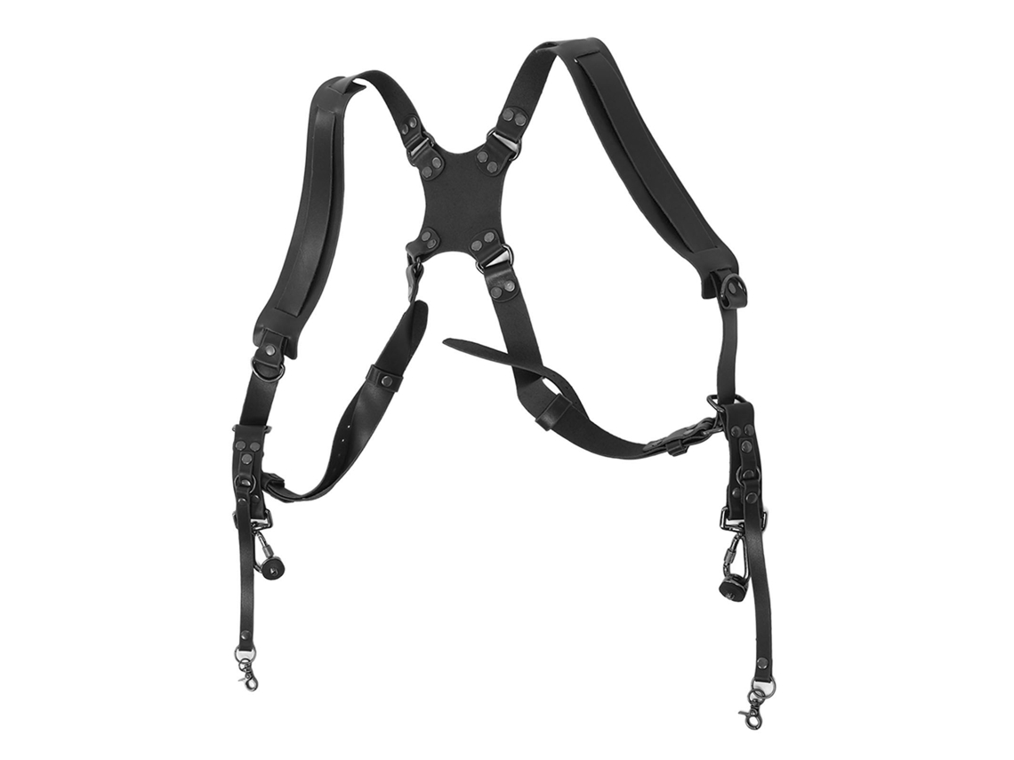 2026-cinta De Hombro Doble Ajustable De Cuero Para Cámara Con Liberación Rápida, Accesorio De Fotografía Outdoor Negro