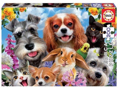 Puzzle EDUCA BORRAS Puzzle 200P Selfie De Mascotas (Edad Minima: 6 Anos)
