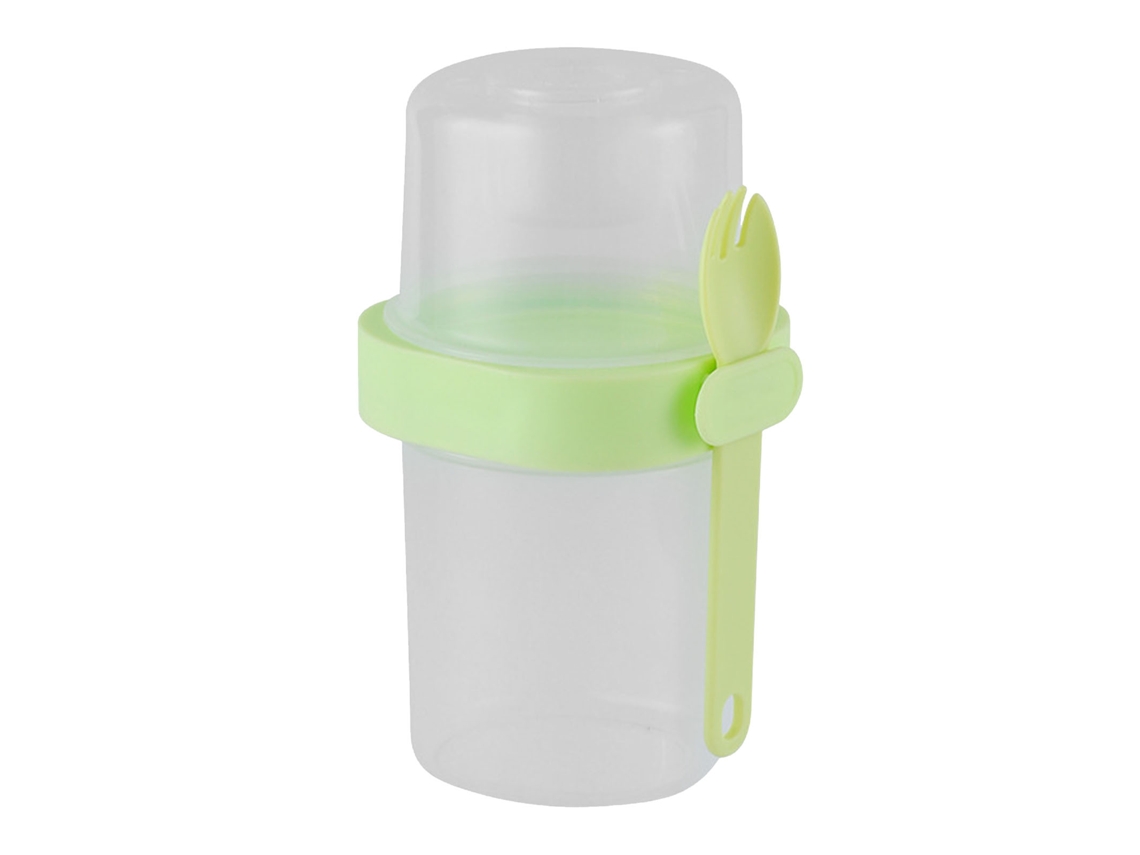 Vaso Mezclador Portátil De Dos Niveles Para Ensaladas Con Tapa Y Cuchara Para Frutas, Verduras Y Hortalizas.