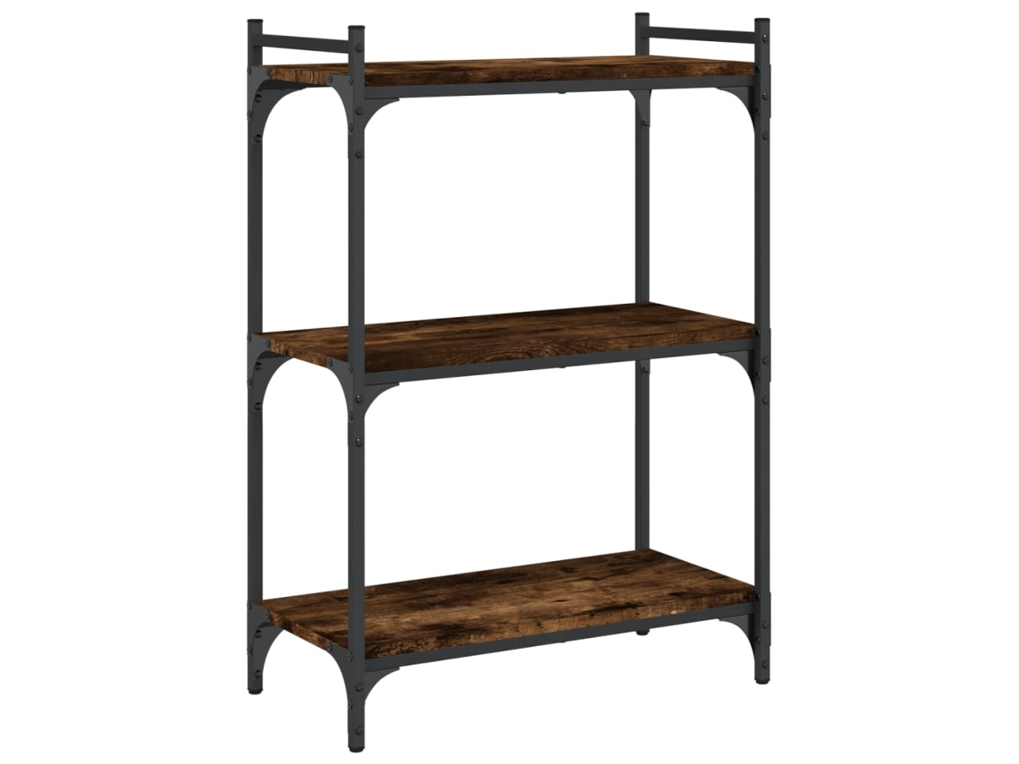 Maison Exclusive - Librería 3 Estantes Madera Ingeniería Roble Ahumado 60x30x86 Cm