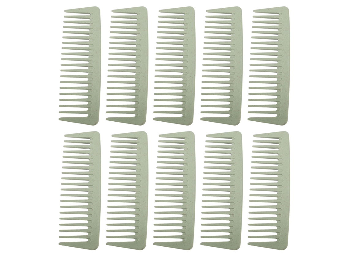 10 Pentes De Dentes Largos De Pau De Trigo Portáteis Com Design Ergonômico Para Desembaraçar Cabelo Casa Viagem Salão
