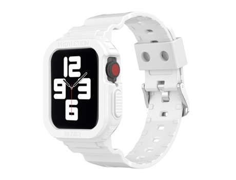 Correa de reloj integrada de TPU transparente Glacier para Apple Watch Series 7 de 45 mm (blanco)