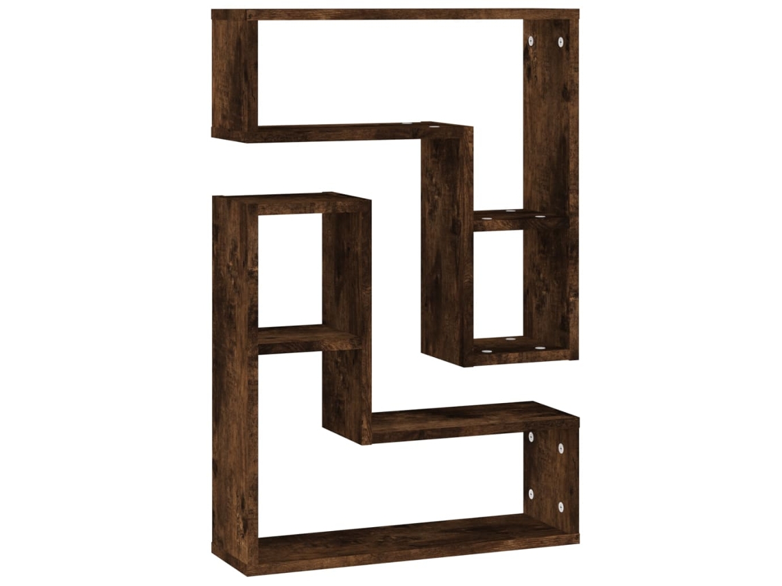 Maison Exclusive - Estantes Pared 2 Uds Madera Contrachapada Roble Humo 50x15x50cm