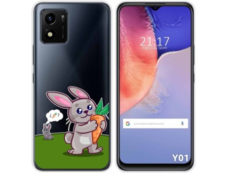 Carcasa Vivo Y01 TUMUNDOSMARTPHONE Dibujos Transparente Conejo Multicolor