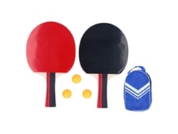 Conjunto De Raquetas De Tênis De Mesa Profissional Com 3 Bolas E Estojo Antiderrapante Alta Elasticidade 2105‑a