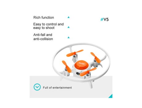 Mini Drone V5 con luces LED de colores Cámara HD 1080P (Duración de la batería: 12 min - 1 Batería - Naranja) YIZHOOD