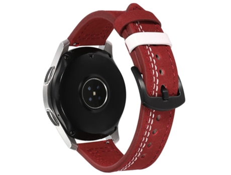 Correa de PU 20mm para Samsung Galaxy Watch3 41mm/Garmin Forerunner 645/Huawei Watch GT 2 42mm - rojo/punto blanco