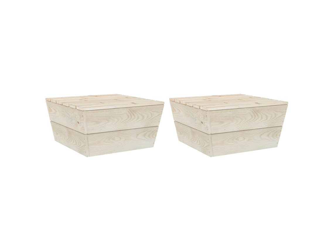 Maison Exclusive - Mesas De Jardín 2 Uds Madera De Abeto Impregnada 60x60x30 Cm