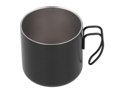 Taza de café de acero inoxidable de 400 ml para bar, hogar y oficina, sin tapa (negra) KOFIHETY