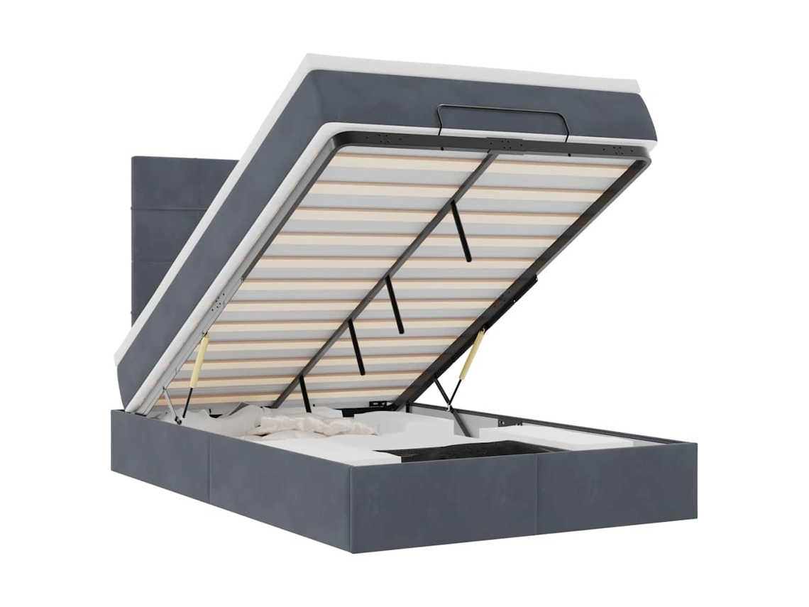 Maison Exclusive - Estructura De Cama Otomana Colchones Terciopelo Gris Oscuro
