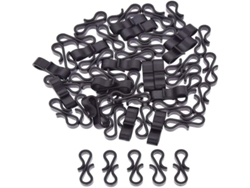 50 Ganchos En Forma De S Para Canaleta Negra, Para Sujetar Luces De Boda Para Exteriores.