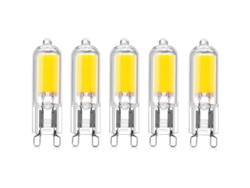 Paquete De 5 Bombillas Led G9 Cob De 2w 220v 200 Lúmenes 3000k Equivalente A Halógena De 10-20w