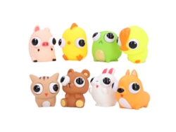 -8pcs Juguetes De Compresión Animales Con Ojos Levantados Para Niños Para Aliviar Estrés Y Ansiedad