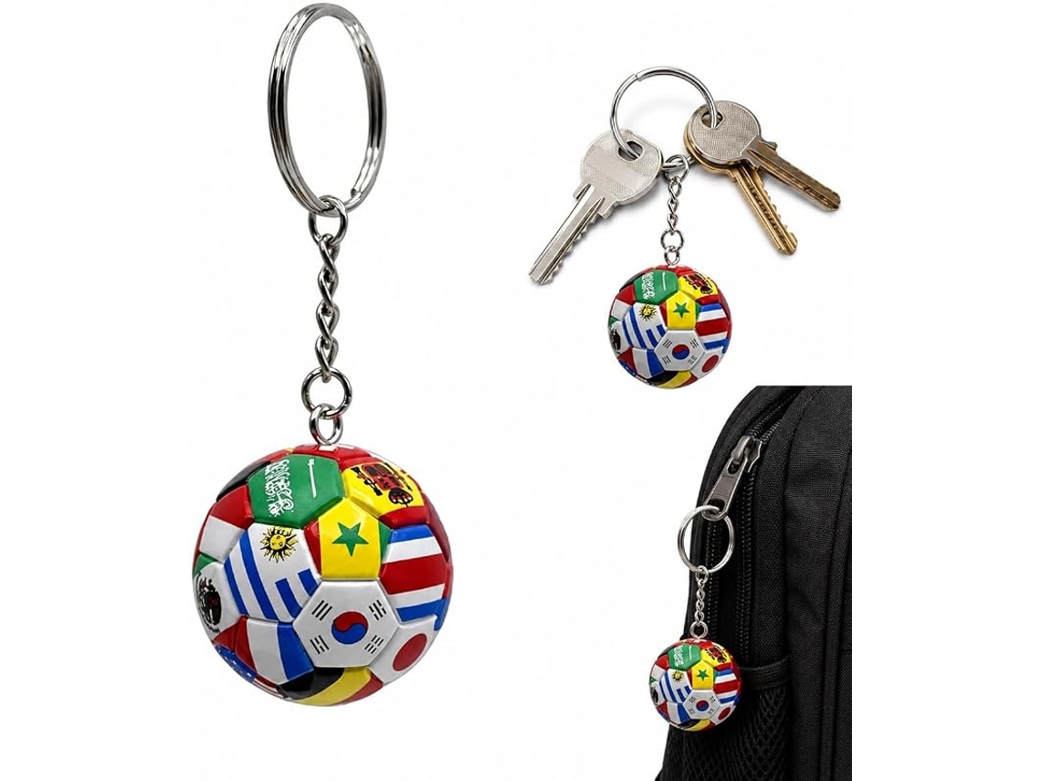 Llavero Balón Fútbol Con Banderas De Selecciones Mundiales Copa Mundial 2026, Accesorio Hincha Coleccionable Regalo Fan Fútbol Calidad