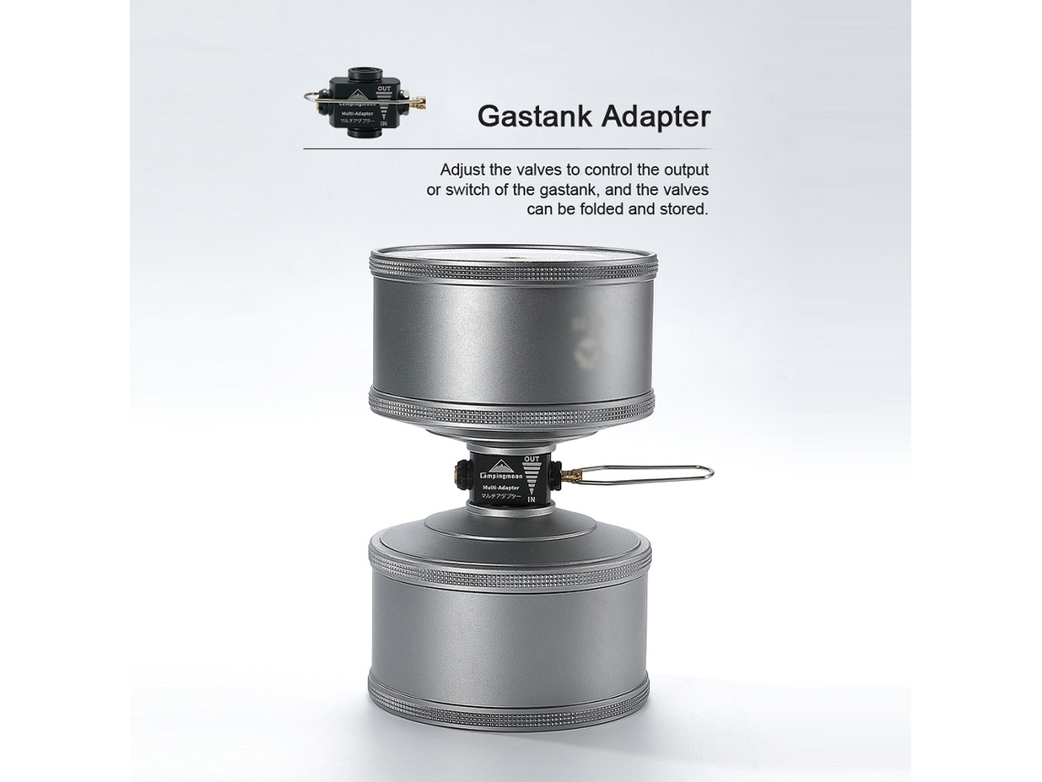 Adaptador de recarga de tanque de latón con válvulas para acampar al aire libre