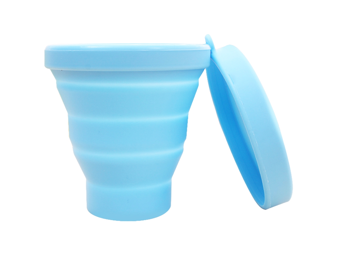 Vaso Plegable De Silicona De 170 Ml Para Viajes Y Picnics, Ligero, Resistente Al Desgaste Y Con Tapa.