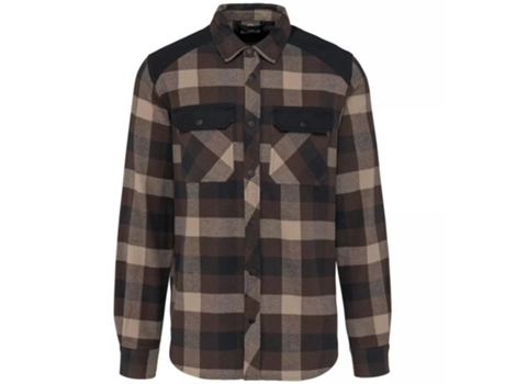 Camisa de Hombre WK. DESIGNED TO WORK Cuadros Bolsillos Negro (M)