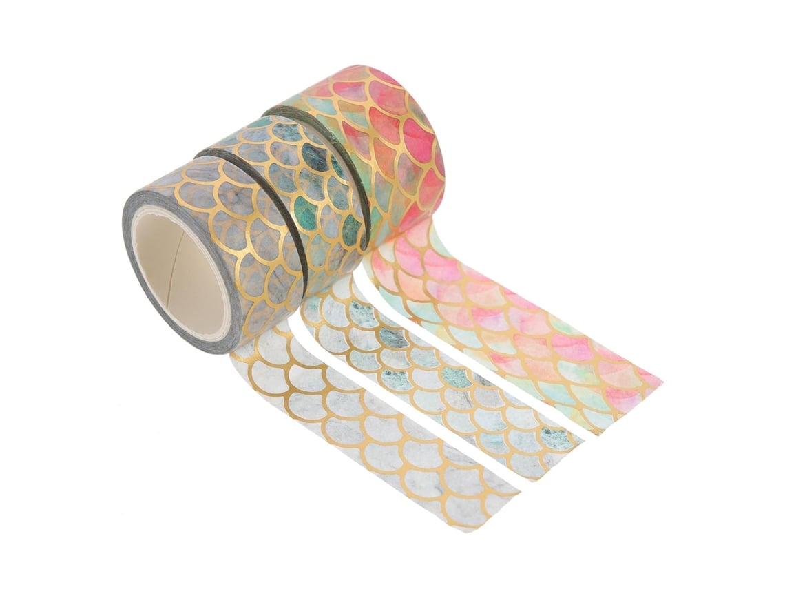 Solustre 3 Rolos De Fita Adesiva Para Scrapbooking Com Design Exclusivo, 5m De Comprimento, Feita De Papel Para Decorar