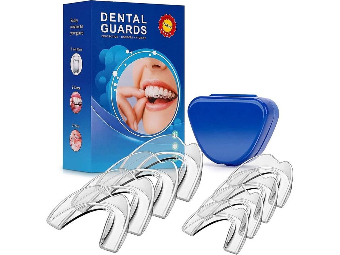 Protector Bucal De 8 Piezas Para Masticar Durante La Noche, 2 Tamaños, Protector Dental Para Atrapar Los Dientes, Estuche Incluido.