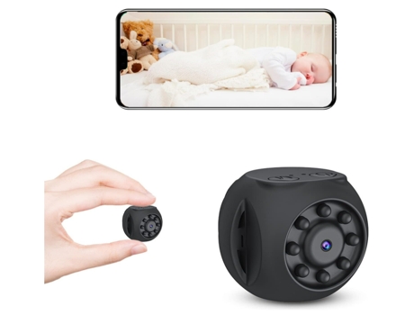 Mini cámara espía, HD 1080P WiFi Mini cámara oculta con visión nocturna, monitor de bebé, seguridad en el hogar, vigilancia de niñera, pequeña cáma...