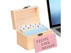 Caja de madera reutilizable para guardar tarjetas de visita, ideal para documentos, material escolar, etc. Vayotoy