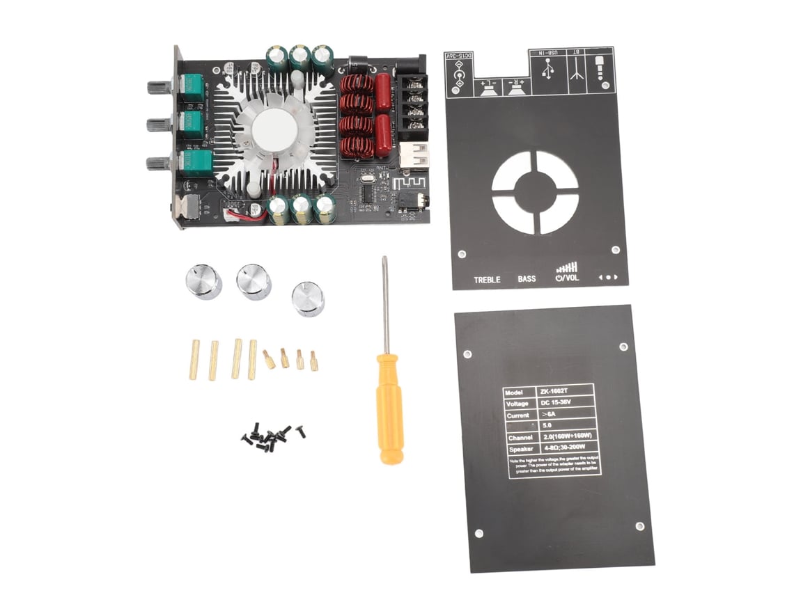 Placa Amplificadora De Potencia Bluetooth Zk 1602t Tda7498e, 2.0 Canales, 160 W X 2, Bt 5.0