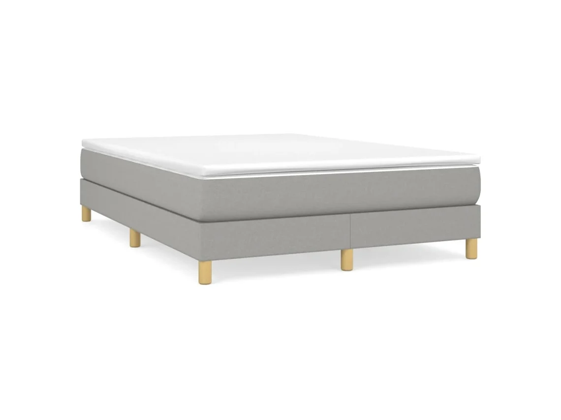 Cama sin colchón tela gris claro 140x200 cm