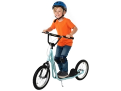 Patinete con manillar ajustable, 2 neumáticos de goma inflables con doble freno y ruedas de 16", 139x58x90 96 cm, azul.
