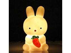 Omni-lámpara De Noche Led Conejo Pascua Con Zanahoria/corazón Para Niños, Lámpara De Mesita, Adorno Animal Pascua Conejo Zanahoria B--