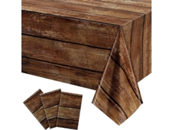 Mantel Decorativo Estilo Western, 3 Piezas, Plástico Resistente, Estampado Rústico De Granero.