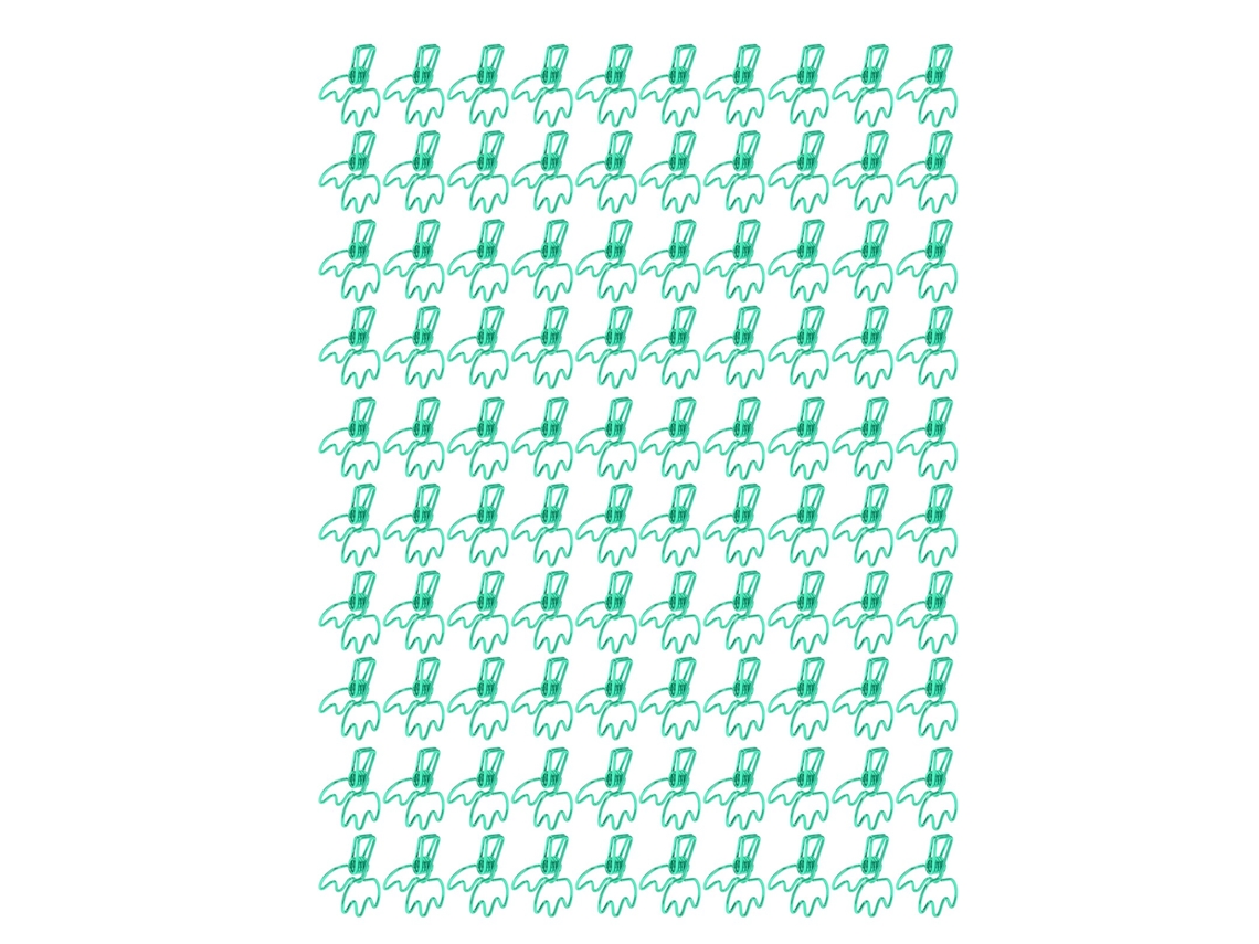 100 Pinzas De Carpeta Pequeñas De Metal Forma De Corona Hueca Para Oficina Documentos Certificados Verde
