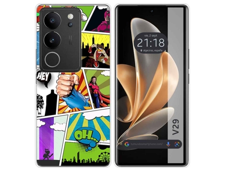 Funda Diseño Comic para Vivo V29 5G TUMUNDOSMARTPHONE Multicolor