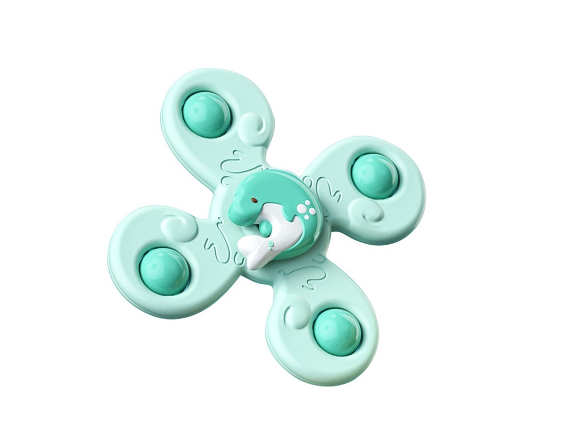 Ats-juguete Giratorio De Ventosa Flor Con Bordes Suaves 4 Cabezas Verde 1.6oz Para Niños Interesante