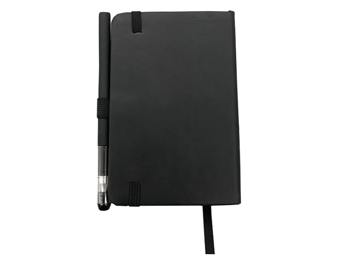 Cuaderno Portátil De Poliuretano Negro, 14,5 X 21 X 1 Cm, Práctico Para La Escuela, Reuniones Y Planificación.