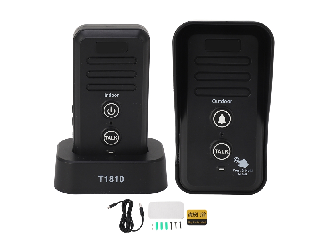 Timbre Con Intercomunicador Inalámbrico Con Voz, Alcance Ultralargo De 1500 M, Resistente Al Agua Ip44, 3 Niveles De Volumen.